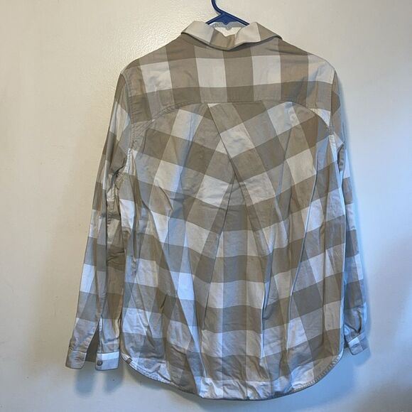 LULULEMON FULL DAY AHEAD REVIVE PLAID MOJAVE TAN NIMBUS SHIRT SIZE 10 - Picture 5 of 5